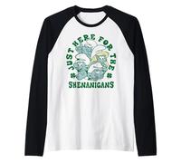 The Smurfs St. Patrick's Day Just Here for The Shenanigans Manche Raglan