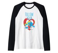 The Smurfs Valentine's Day Follow Your Heart Smurf Kiss Manche Raglan