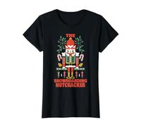 The Snowboard Nutcracker Funny Christmas Snowboarder T-Shirt Graphique avec Valeur, Femme, Noir, XS