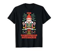 The Snowboard Nutcracker Funny Christmas Snowboarder T-Shirt Graphique avec Valeur, Homme, Noir, S