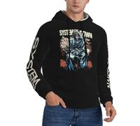 The SOAD Down Music Rock Band System Sweat à capuche pour homme - Pull-over style groupe de rock - Streetwear décontracté avec logo imprimé - Cadeau de concert pour les fans de SOAD Medium