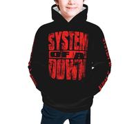 The SOAD Down Music Rock Band System Sweat à Capuche sans Cordon de Serrage pour Jeunes - Pull Teen Rock Band - Sweat-Shirt léger et décontracté pour garçons et Filles - Cadeau de Concert M(10-12)