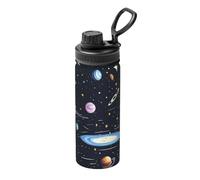 The Solar Family Bouteille thermos de sport en acier inoxydable 532 ml avec impression complète, adaptée pour l'extérieur, les transports et le camping
