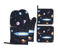 The Solar Family Ensemble de gants de cuisine et maniques épais avec corde de suspension