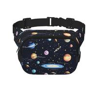 The Solar Family Sac banane carré double couche avec sangle réglable pour activités de plein air, noir, taille unique, Noir , Taille unique