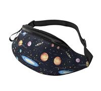 The Solar Family Sac banane imprimé pour homme et femme, sac banane avec sangle réglable pour voyage, sport, noir, taille unique, Noir , Taille unique