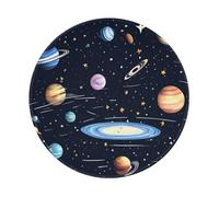 The Solar Family Tapis de souris rond antidérapant en caoutchouc durable et confortable pour le bureau, les jeux et l'apprentissage 20,3 cm