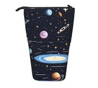 The Solar Family Trousse à crayons extensible en tissu Oxford multi-design réglable en hauteur