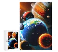 The Solar System: Planets and Moons Puzzle 1000 Pièces Educa Jouet en Bois Cadeau Unique Décoration Intérieure Jeu Éducatif Challenge Toy Adultes Et Enfants À Partir De 14 Ans 1000 PCS