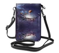 The Solar System Portefeuille à bandoulière en cuir pour femme Petit sac à main de voyage Sac à main pour téléphone portable Petit sac à main