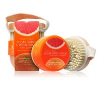 The Somerset Toiletry Co. Tropical Fruits Grapefruit & Orange gommage corps au sucre + brosse 150 g