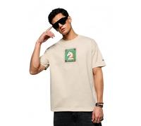 The Souled Store Chess.com Knight Hommes et Enfants Manches Courtes Col Rond Beige Imprimé Graphique Coton Respirant Épaules Dénudées Casual Confortable Été Streetwear T-Shirts Surdimensionnés