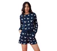 The Souled Store Harry Potter : Ensemble de motifs Hedwige pour femmes et filles, ensembles coordonnιs en coton imprimι graphique, bleu marine
