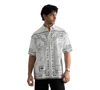 The Souled Store Naruto Shippuden Yin & Yang T-shirt à manches courtes pour homme et garçon Col écarté Blanc Graphique Imprimé Drop Shoulder Décontracté Streetwear Coton T-shirt surdimensionné, Yin