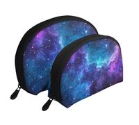 The Space Star Galaxy Lot de 2 trousses de maquillage portables Motif galaxie, blanc, Taille unique