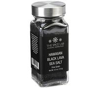 The Spice Lab Sel noir - Véritable sel de lave noir hawaïen - Bocal français fin de 129,1 g - OU casher sans gluten et sans OGM - Sel noir hawaïen authentique - Excellent sel margarita d'Halloween