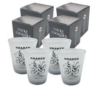 The Spice Specialist Cocky Cocktails Lot de 4 verres à shot droits au rhum Kraken