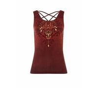 THE SPIRIT OF OM Débardeur de yoga Shakti pour femmes rouge foncé | XS