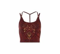 THE SPIRIT OF OM Soutien-gorge de yoga Shakti pour femmes rouge foncé | XS
