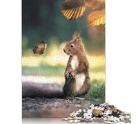 The Squirrel and Butterfly Puzzle 1000 Pieces Cadeau Unique Jeu Éducatif Défi Jouet À De Qualité Supérieure Peinture Art pour Adultes Enfants 1000pcs (75x50cm)