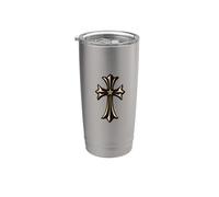 The Star Diamonds Gold Cross Gobelet isotherme en acier inoxydable double paroi