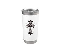 The Star Pave Diamonds Silver Cross Gobelet isotherme en acier inoxydable double paroi