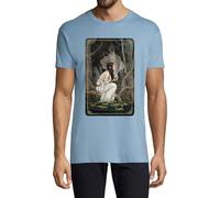 The Star Tarot Card Art Logo Crew Neck Cotton T-Shirt Homme Bleu Clair, bleu clair, S