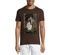 The Star Tarot Card Art Logo Crew Neck Cotton T-Shirt Homme Chocolat, chocolat, S