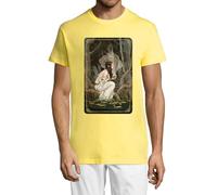The Star Tarot Card Art Logo Crew Neck Cotton T-Shirt Homme Jaune, jaune, XXL