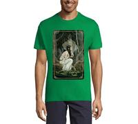 The Star Tarot Card Art Logo Crew Neck Cotton T-Shirt Homme Kelly Green, vert kelly, XL