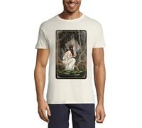 The Star Tarot Card Art Logo Crew Neck Cotton T-Shirt Homme Naturel, naturel, S