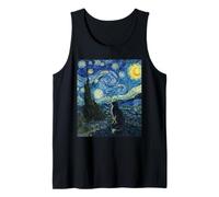 The Starry Night Cat - Art Parodie inspiré de Van Gogh avec Chat Débardeur