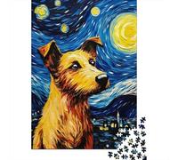The Starry Night Dog Plaque Métallique Rustique 38x26cm/1000pcs pour Le Salon, Décoration Murale Destinée À Le Salon, Le Coin Lecture Et L’entrée