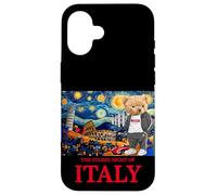 The Starry Night of Italy, Teddy Bear in Italy Landmarks Coque pour iPhone 16