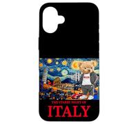 The Starry Night of Italy, Teddy Bear in Italy Landmarks Coque pour iPhone 16 Plus