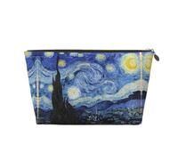 The Starry Night Trousse de maquillage en cuir pour femme, Doré, Talla única