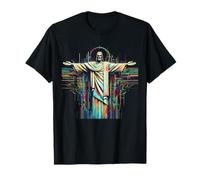 The Statues Wear Store T-Shirt Historique Christ Rédempteur Rio de Janeiro Brésil Noir Unisex Adulte S
