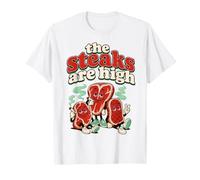 The Steaks are High Funny Smoking Steak Pun Food Citation Humour T-Shirt