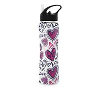 THE STEEL BOTTLE - Most Wanted - Bouteille isotherme en acier inoxydable, isolation sous vide à double paroi, capacité 500 ml, fermeture hermétique, bouteille portable (#44 Love)