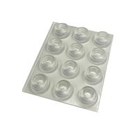 The StickyStuff Company Lot de 12 pieds autocollants en caoutchouc pour meubles, verre, tables, travaux manuels Transparent 22,3 x 10,1 mm