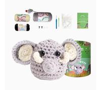 The Stitch Man Kit de Crochet Débutant Amigurumi - Facile avec Vidéos Pas à Pas - Tout Inclus : Pelote, Crochet Ergonomique et Rembourrage - Trompette l'Eléphant
