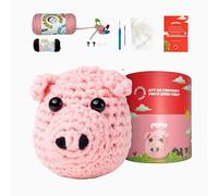 The Stitch Man Kit de Crochet Débutant Amigurumi Facile avec Vidéos Pas à Pas - Tout Inclus : Pelote, Crochet Ergonomique et Rembourrage - Pipo le Cochon