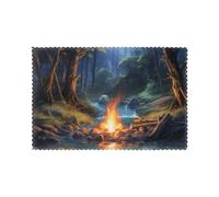 The Stream Printing Lot de 6 sets de table pour table de salle à manger WHJDPP Bonfire