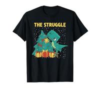 The Struggle Arbre de Noël Amusant en Forme de Dinosaure T-Rex T-Shirt Graphique avec Valeur