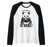 The Struggle is Real Cute Panda Bear Mathématiques Livre de mathématiques Manche Raglan