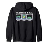 The Struggle is Real Dinosaure Cartoon Humour Sport Fitness Sweat à Capuche