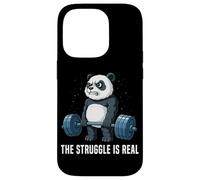 The Struggle is Real Panda Fitness Haltérophilie Deadlifting Coque pour iPhone 14 Pro