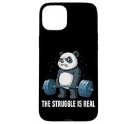 The Struggle is Real Panda Fitness Haltérophilie Deadlifting Coque pour iPhone 15 Plus