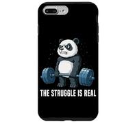 The Struggle is Real Panda Fitness Haltérophilie Deadlifting Coque pour iPhone 7 Plus/8 Plus