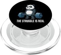 The Struggle is Real Panda Fitness Haltérophilie Deadlifting PopSockets PopGrip pour MagSafe